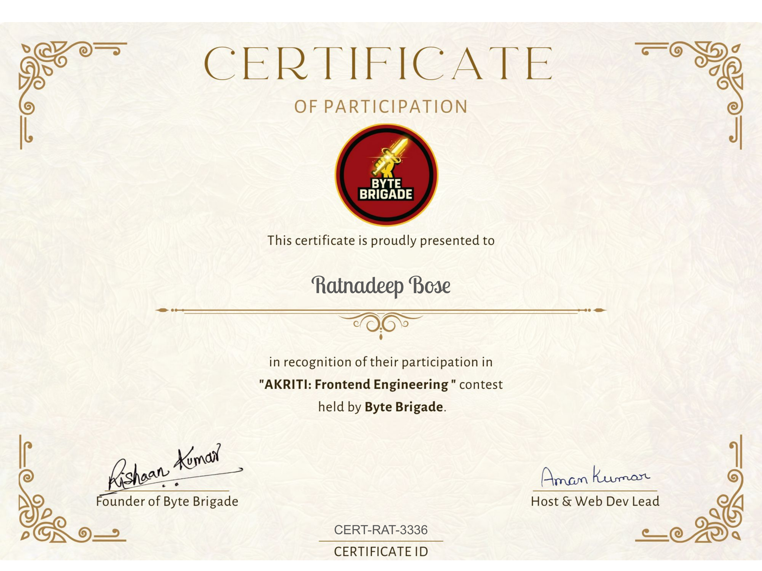 AKRITI Frontend Engineering Certificate